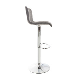 Lot de 2 tabourets de bar Hoover tissu chrome gris clair