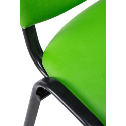 Chaise visiteur Ken en cuir artificiel vert