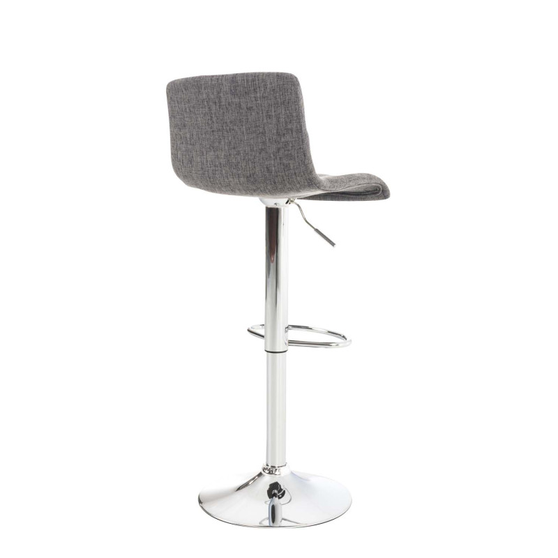 Lot de 2 tabourets de bar Hoover tissu chrome gris clair