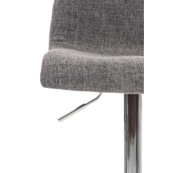 Lot de 2 tabourets de bar Hoover tissu chrome gris clair
