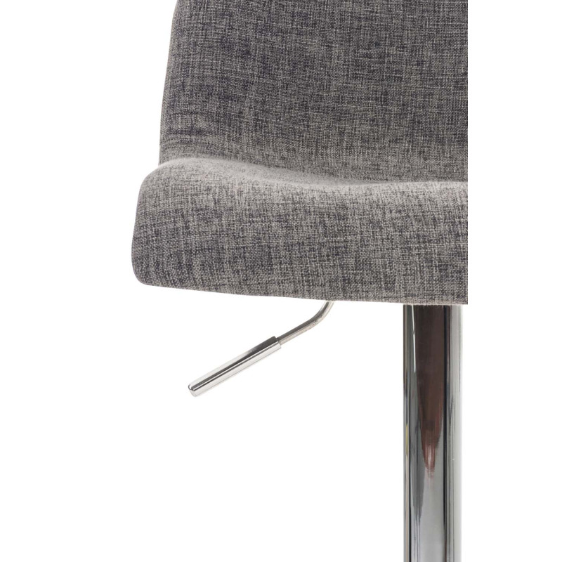 Lot de 2 tabourets de bar Hoover tissu chrome gris clair