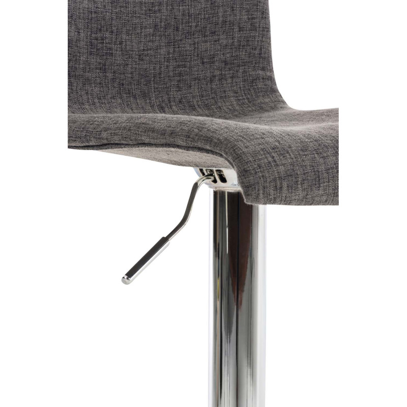 Lot de 2 tabourets de bar Hoover tissu chrome gris clair