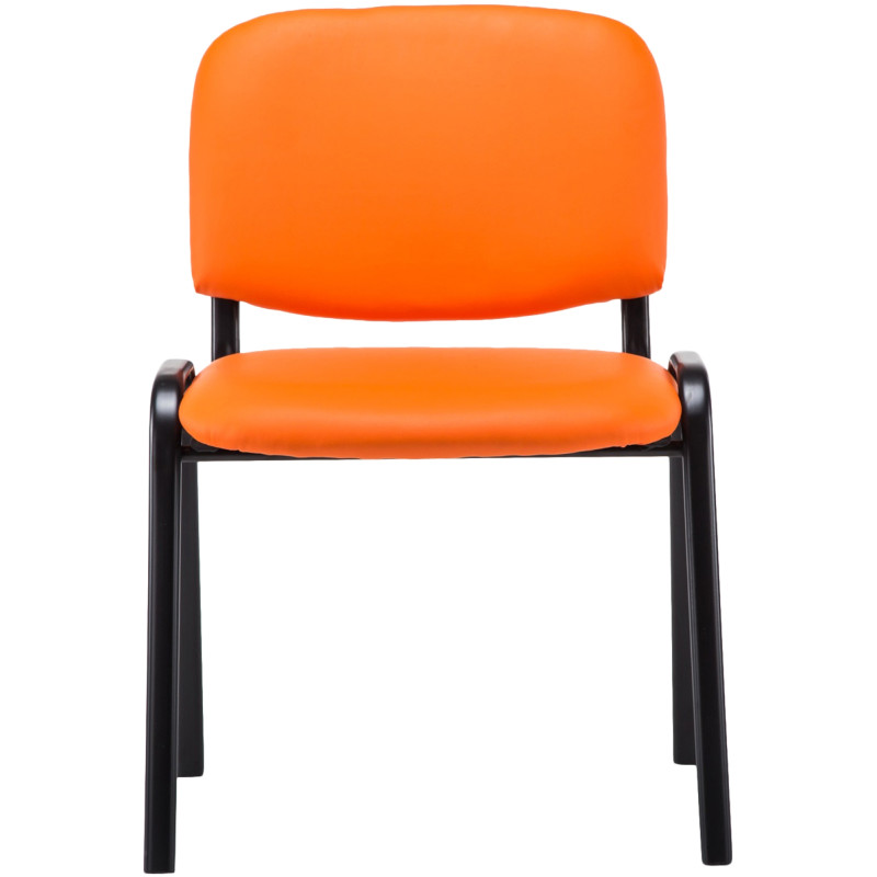 Chaise visiteur Ken en cuir artificiel orange