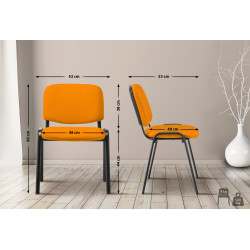 Chaise visiteur Ken en tissu orange