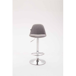 Lot de 2 tabourets de bar Kiel en tissu gris