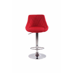 Lot de 2 tabourets de bar Lazio tissu C rouge