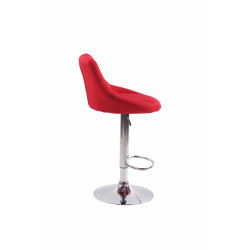 Lot de 2 tabourets de bar Lazio tissu C rouge