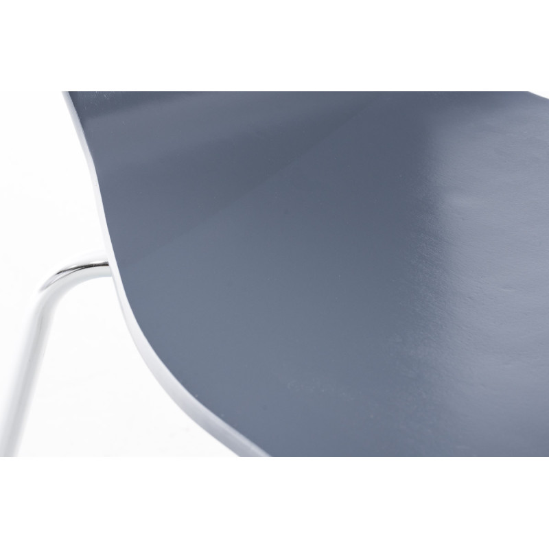 Lot de 4 chaises visiteurs Aaron grises