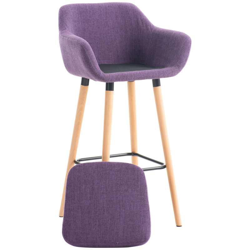 Lot de 2 tabourets de bar Grant en tissu violet
