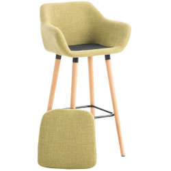 Lot de 2 tabourets de bar Grant en tissu vert clair