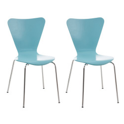 Lot de 2 chaises visiteurs Calisto bleu clair