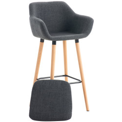 Lot de 2 tabourets de bar Grant en tissu gris foncé