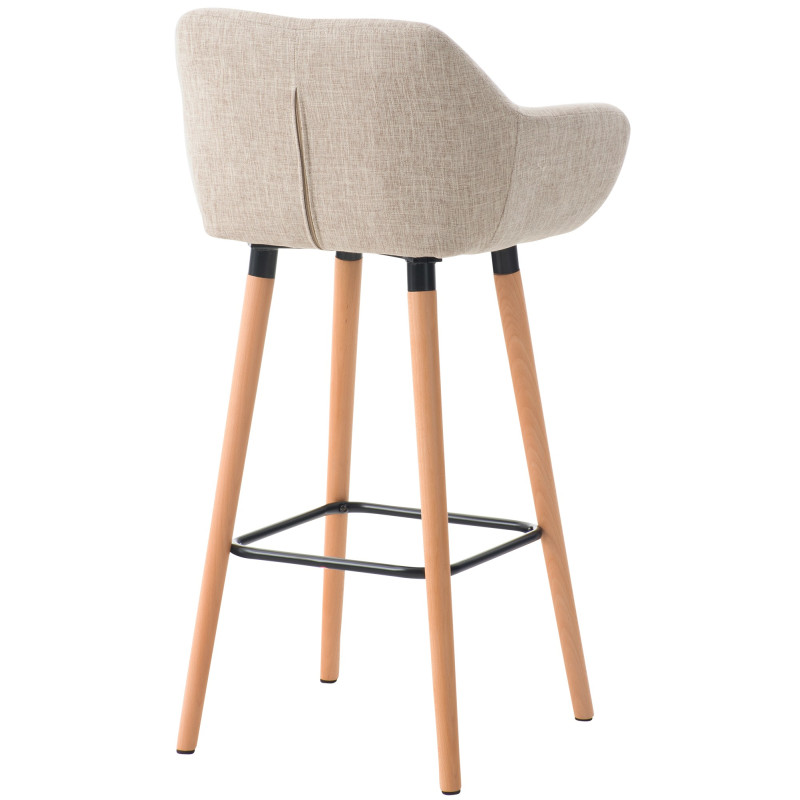 Lot de 2 tabourets de bar Grant tissu crème