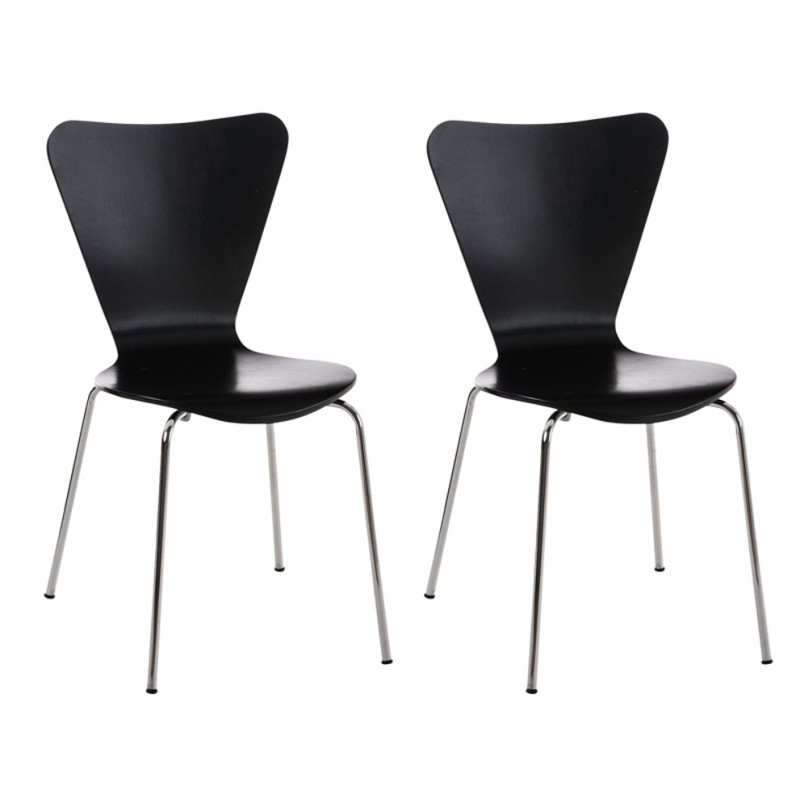 Lot de 2 chaises visiteurs Calisto noir