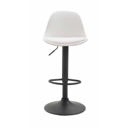 Tabouret de bar Kiel entièrement rembourré en similicuir noir et blanc
