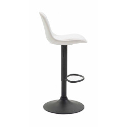 Tabouret de bar Kiel entièrement rembourré en similicuir noir et blanc