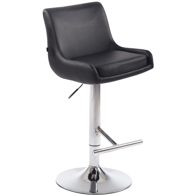 Tabouret de bar Club en cuir artificiel C noir