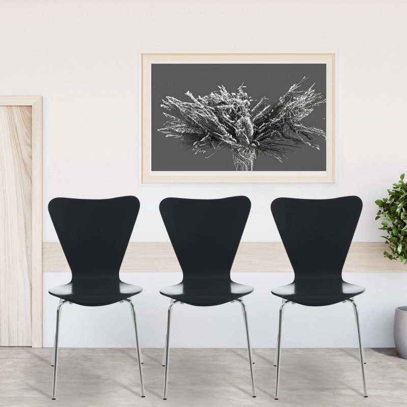 Lot de 4 chaises visiteurs Calisto noir