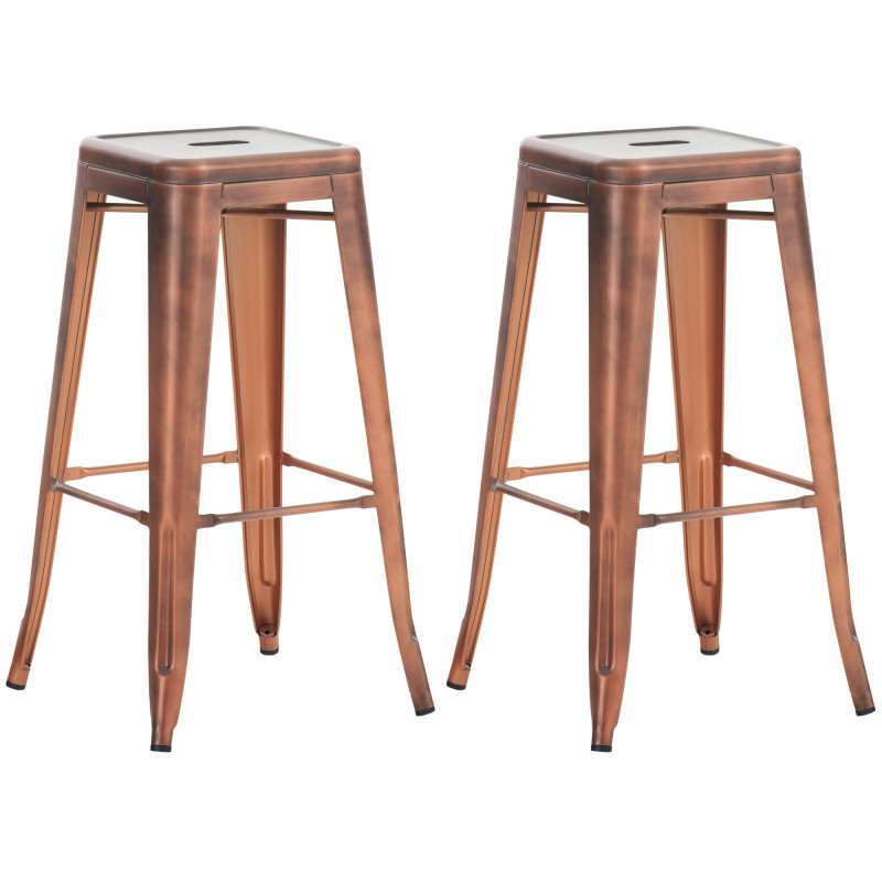 Lot de 2 tabourets de bar Joshua cuivre