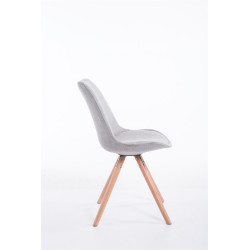 Chaise visiteur Toulouse tissu Natura ronde gris