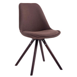 Chaise visiteur Toulouse tissu cappuccino ronde marron