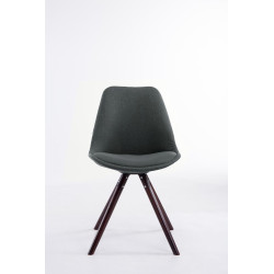 Chaise visiteur Toulouse tissu cappuccino ronde gris foncé
