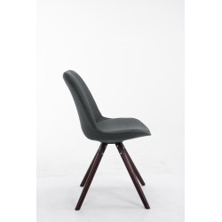 Chaise visiteur Toulouse tissu cappuccino ronde gris foncé