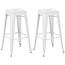 Lot de 2 tabourets de bar Joshua blanc