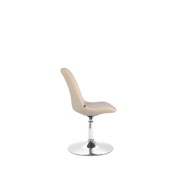 Chaise de salle à manger Maverick en velours chromé | crème