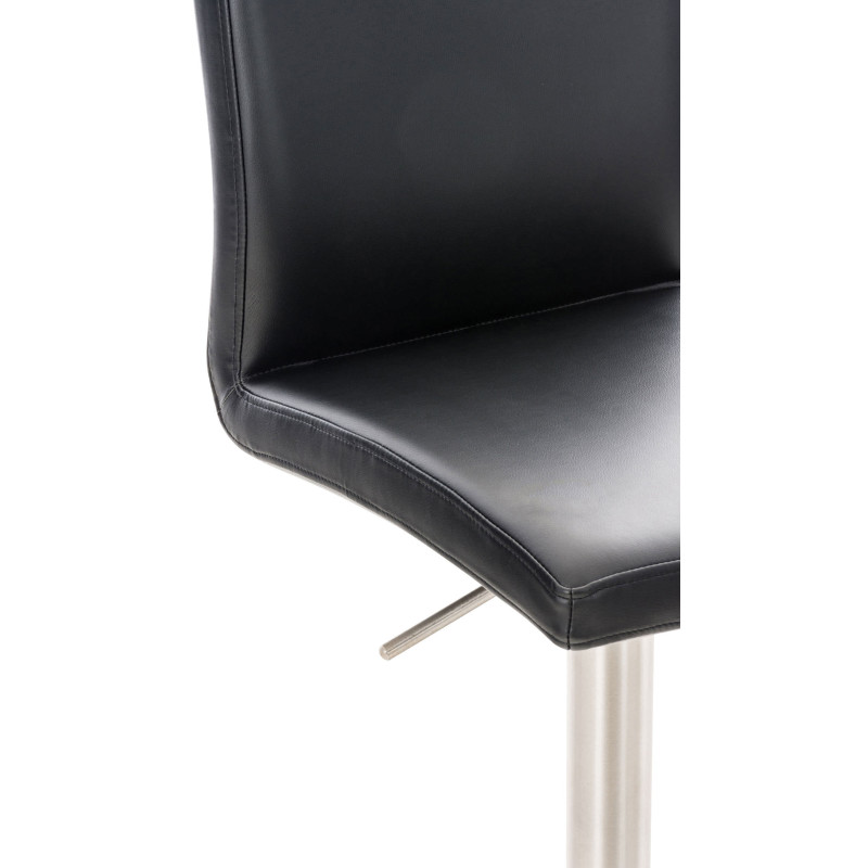 Tabouret de bar Cadiz similicuir acier inoxydable noir