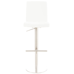 Tabouret de bar Cadiz, similicuir, acier inoxydable, blanc