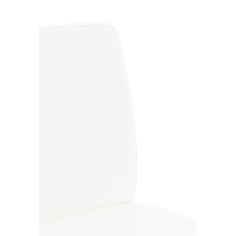Tabouret de bar Cadiz, similicuir, acier inoxydable, blanc