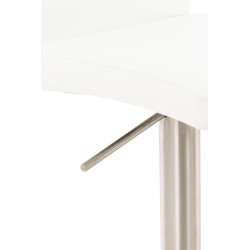 Tabouret de bar Cadiz, similicuir, acier inoxydable, blanc
