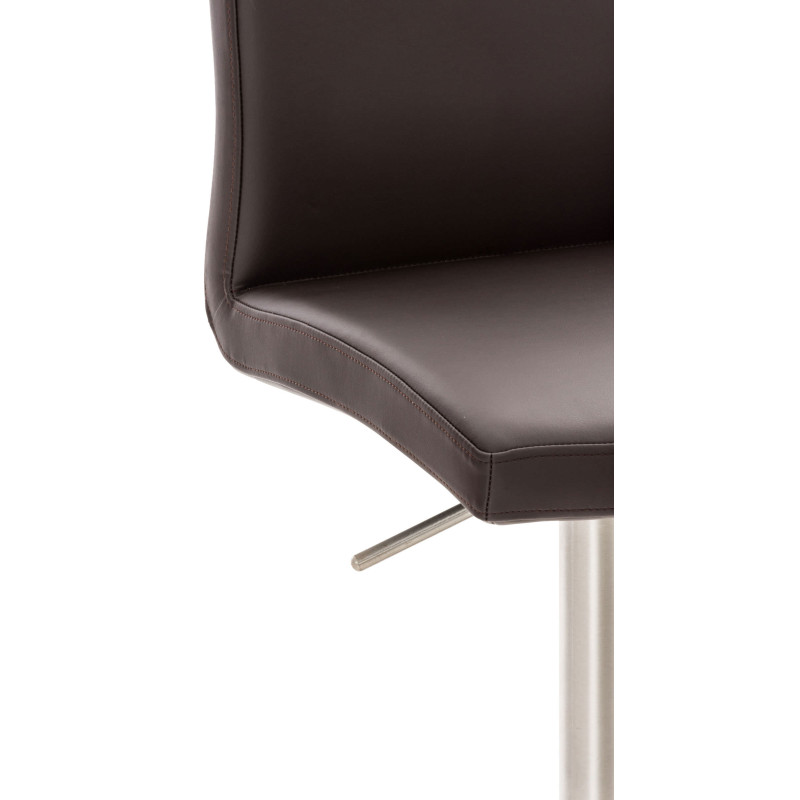 Tabouret de bar Cadiz simili cuir acier inoxydable marron