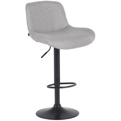 Tabouret de bar Solon tissu noir gris clair