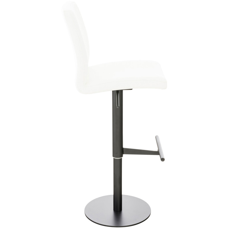 Tabouret de bar Cadiz, noir et blanc, simili cuir