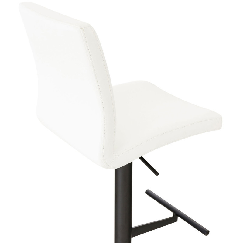 Tabouret de bar Cadiz, noir et blanc, simili cuir