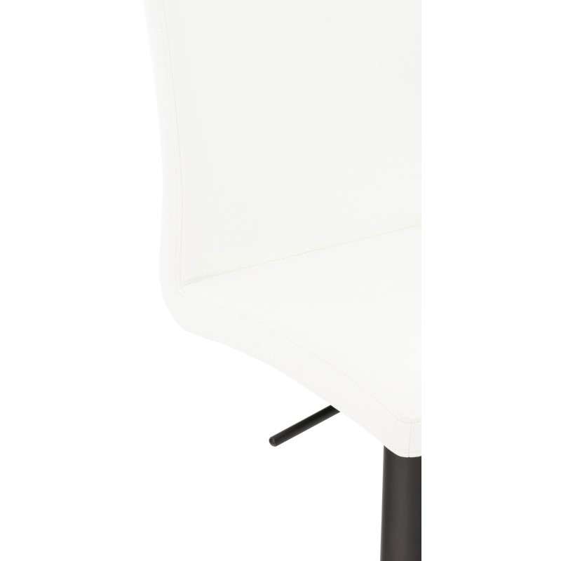 Tabouret de bar Cadiz, noir et blanc, simili cuir