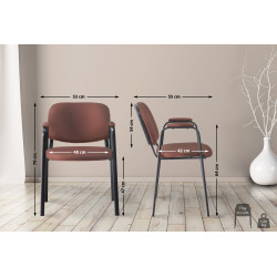 Chaise visiteur Ken PRO en tissu marron