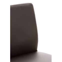 Tabouret de bar Cadiz simili cuir noir marron