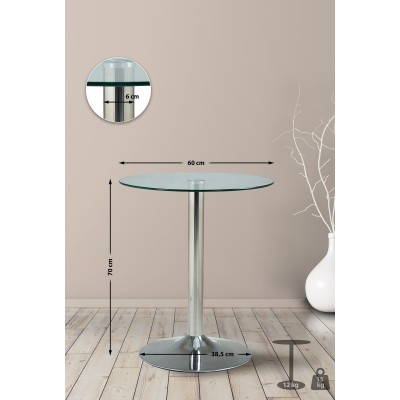 Table en verre 70 cm