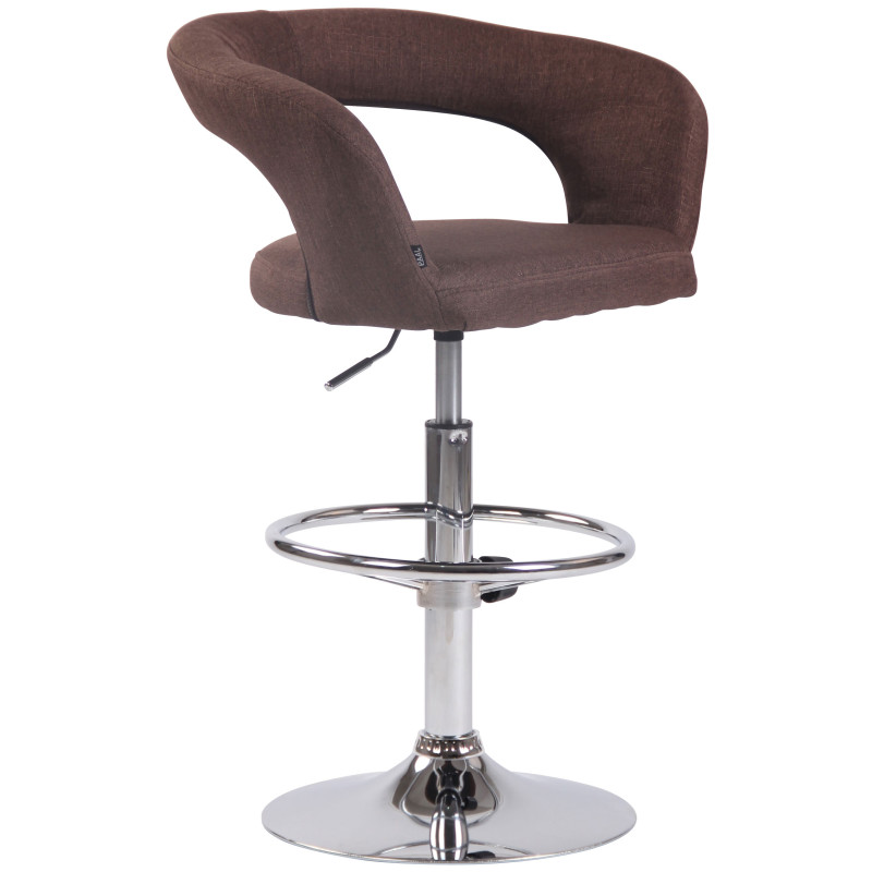 Tabouret de bar Jaen en tissu marron