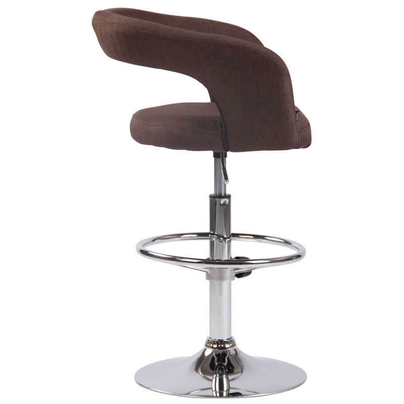 Tabouret de bar Jaen en tissu marron