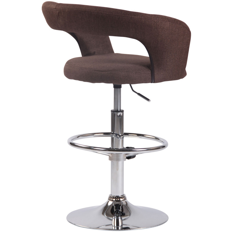 Tabouret de bar Jaen en tissu marron