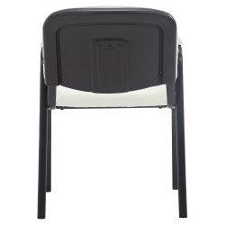 Chaise visiteur Ken PRO en cuir artificiel crème
