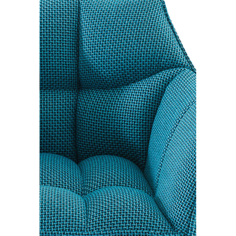 Tabouret de bar Damaso W tissu turquoise