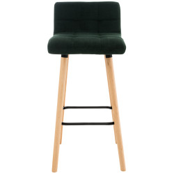 Tabouret de bar en velours vert Lincoln
