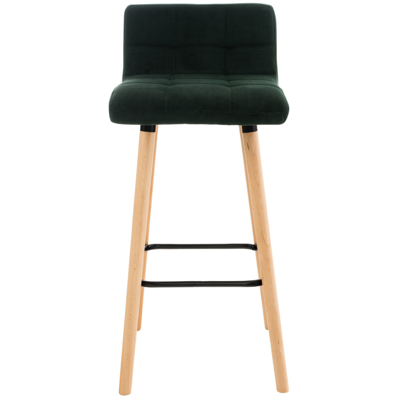 Tabouret de bar en velours vert Lincoln