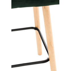 Tabouret de bar en velours vert Lincoln
