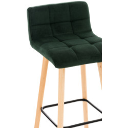 Tabouret de bar en velours vert Lincoln